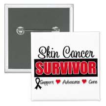 Skin Cancer Survivor Badge Ribbon Pin