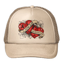 Skin Cancer Survivor Dual Hearts Hat