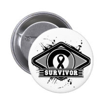 Skin Cancer Survivor Grunge Logo Pinback Button
