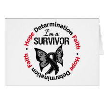 Skin Cancer Survivor Hope Determination Faith Greeting Cards