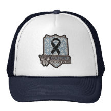Skin Cancer Survivor Vintage Butterfly Trucker Hats