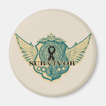 Skin Cancer Survivor Vintage Winged Refrigerator Magnet