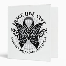Skin Cancer Tribal Butterfly 2 3 Ring Binders