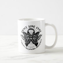 Skin Cancer Tribal Butterfly 2 Coffee Mugs
