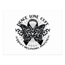 Skin Cancer Tribal Butterfly 2 Postcards
