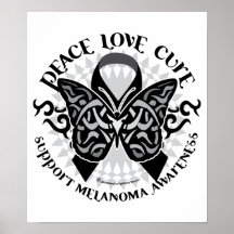 Skin Cancer Tribal Butterfly 2 Poster