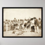 Skinning Cattle at Pine Ridge Reservation SD 1887 posters