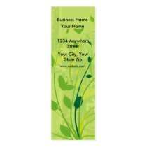Skinny Business Card Green Butterfly Floral business cards