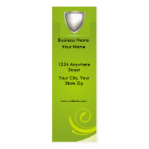 Skinny Business Card Green with Emblem business cards