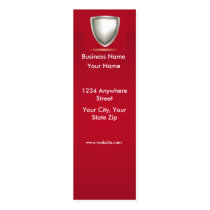 Skinny Business Card Red with Emblem business cards