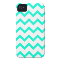 Skinny Turquoise Chevron Pattern iPhone 4 Case