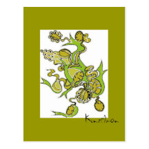 SKIP TO MY LOU artwork childhood games Postcard