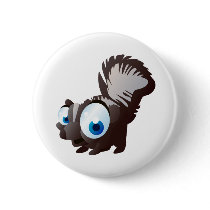 Skippy The Skunk Pinback Button