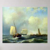 Skirting The Coast On A Breezy Day Poster