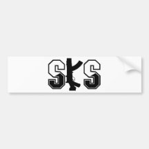 SKS Assault Rifle Logo Black Bumper Sticker