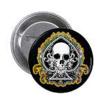 SKULL ACE OF SPADES PINBACK BUTTONS