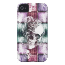 Skull and blocks transparency print. iPhone 4 Case-Mate cases