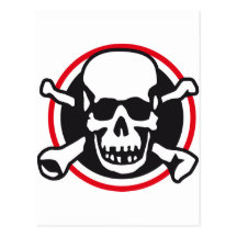skull and bones and jouer du rock and petit pain carte postale