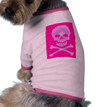 Skull and Bones Shirt  (Pink) Pet T-shirt