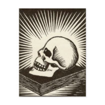 Skull and Book Postcard