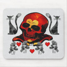 Skull and Cats Mousepad
