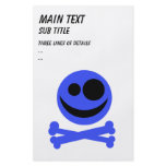 Skull and Crossbones. Blue and Black. Custom flyers