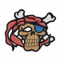 Skull and Crossbones Embroidered Polo Shirt