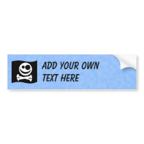 Skull and Crossbones Flag. Black and White. Bumper Stickers