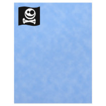 Skull and Crossbones Flag. Black and White. Letterhead Template