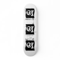 Skull and Crossbones Flag. Black and White. Custom Skate Board