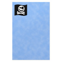 Skull and Crossbones Flag. Black and White. Stationery Design