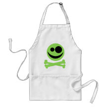 Skull and Crossbones. Green and Black. Aprons