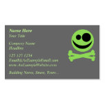 Skull and Crossbones. Green and Black. Business Cards