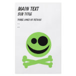 Skull and Crossbones. Green and Black. Custom flyers