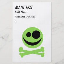 Skull and Crossbones. Green and Black. Personalized Flyer