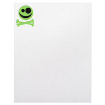Skull and Crossbones. Green and Black. Letterhead Template
