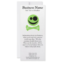 Skull and Crossbones. Green and Black. Custom Rack Card