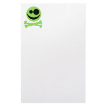 Skull and Crossbones. Green and Black. Stationery