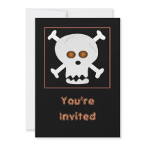 Skull and Crossbones Halloween Party Invitation