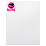 Skull and Crossbones. Hot Pink and Black. Custom letterhead