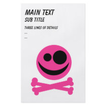 Skull and Crossbones. Hot Pink and Black. Personalized Flyer