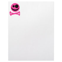 Skull and Crossbones. Hot Pink and Black. Personalized Letterhead