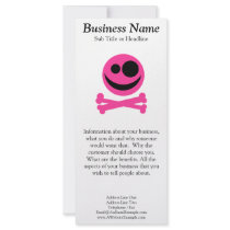 Skull and Crossbones. Hot Pink and Black. Customized Rack Card