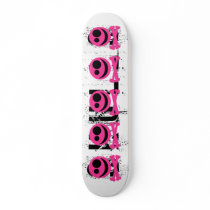 Skull and Crossbones. Hot Pink and Black. Skate Boards
