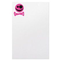 Skull and Crossbones. Hot Pink and Black. Stationery