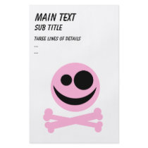 Skull and Crossbones. Pink and Black. Full Color Flyer