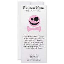 Skull and Crossbones. Pink and Black. Rack Card Design