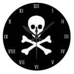 Skull and Crossbones Round Clocks