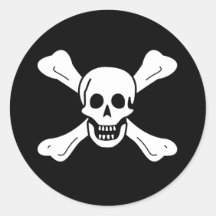 Skull and Crossbones Round Sticker