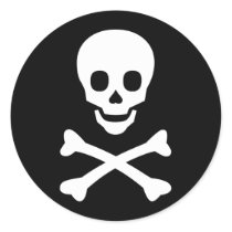Skull and Crossbones Round Sticker